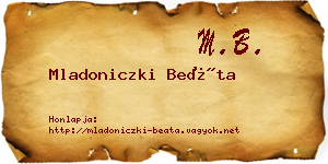 Mladoniczki Beáta névjegykártya