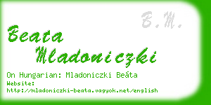 beata mladoniczki business card